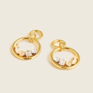 J.CREW Nested Stone Drop Earrings NWT  OS White Neutral